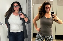 Gillian Snyder, before and after bariatric surgery