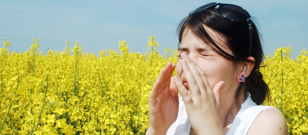 Woman with allergies