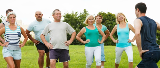 Group exercise outdoors