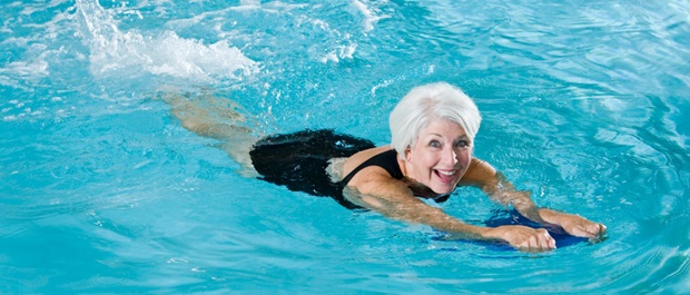 Older lady swimming