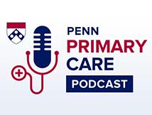 Penn Primary Care Podcast logo with a microphone and stethoscope