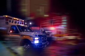 July Trauma Reports graphic with ambulance
