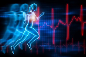 Athlete Woman Running EKG