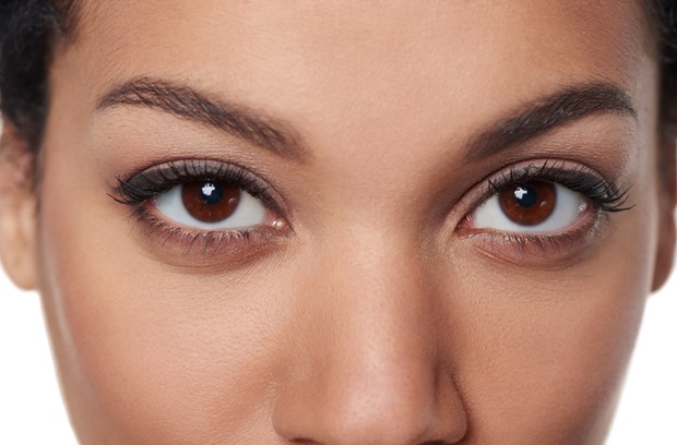 Closeup of a woman's eyes and nose
