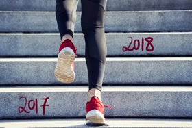 Running up steps from 2017 to 2018