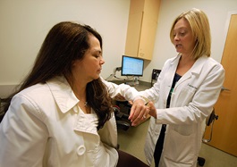 Patient Lisa Velez-Batista with Dr. Lauren Elman