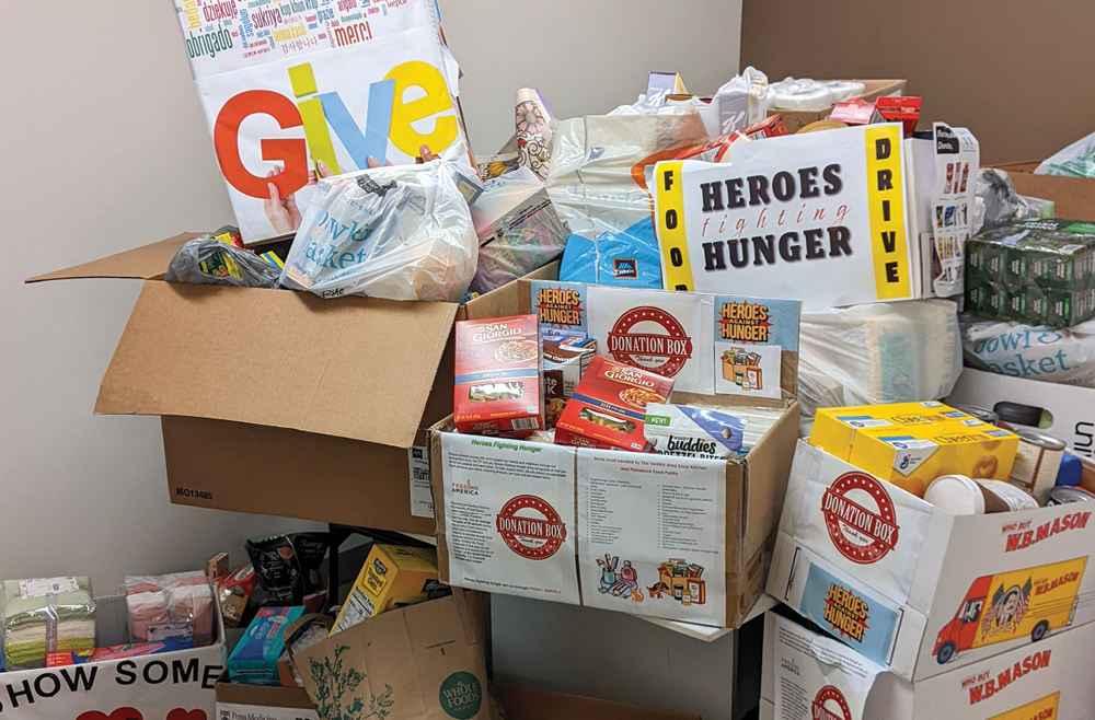 Food, personal care items, and pet products donated by employees, volunteers, and physicians at Penn Medicine Princeton Health were given to food pantries in Plainsboro and Trenton.