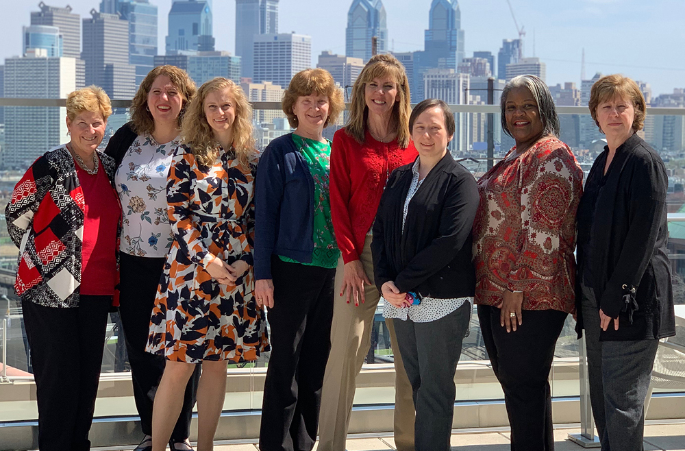 Nursing navigators from the Abramson Cancer Center include (from left) Peg Rummel, Megan Roy, Eleanor Miller, Trish Gambino, Maria Malloy, Kate Fanslau, Diann Boyd, and Sue Sweeney.